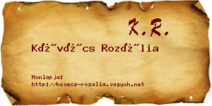 Kövécs Rozália névjegykártya
